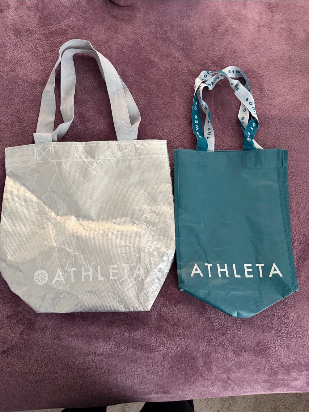 Athleta Tote Bags in Teal and Silver